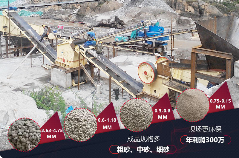 河北時產300方青石制砂生產線現場 河北時產300方青石制砂生產線現場