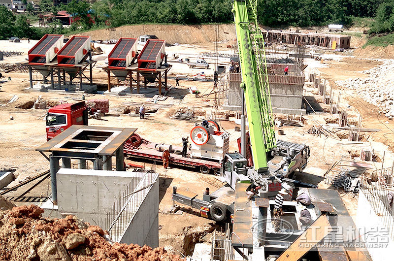 一期砂石廠建設進度實拍 一期砂石廠建設進度實拍